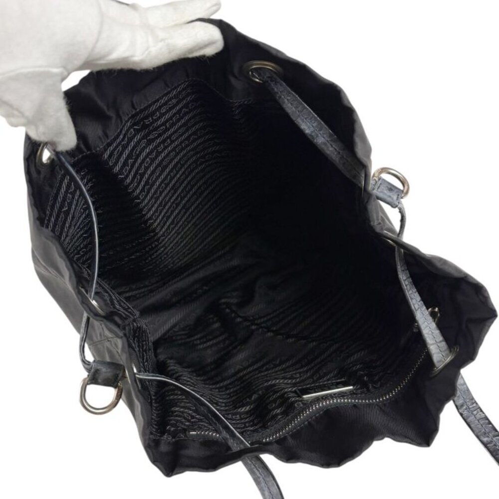 Prada Triangle Logo Drawstring Tote Shoulder Bag … - image 7